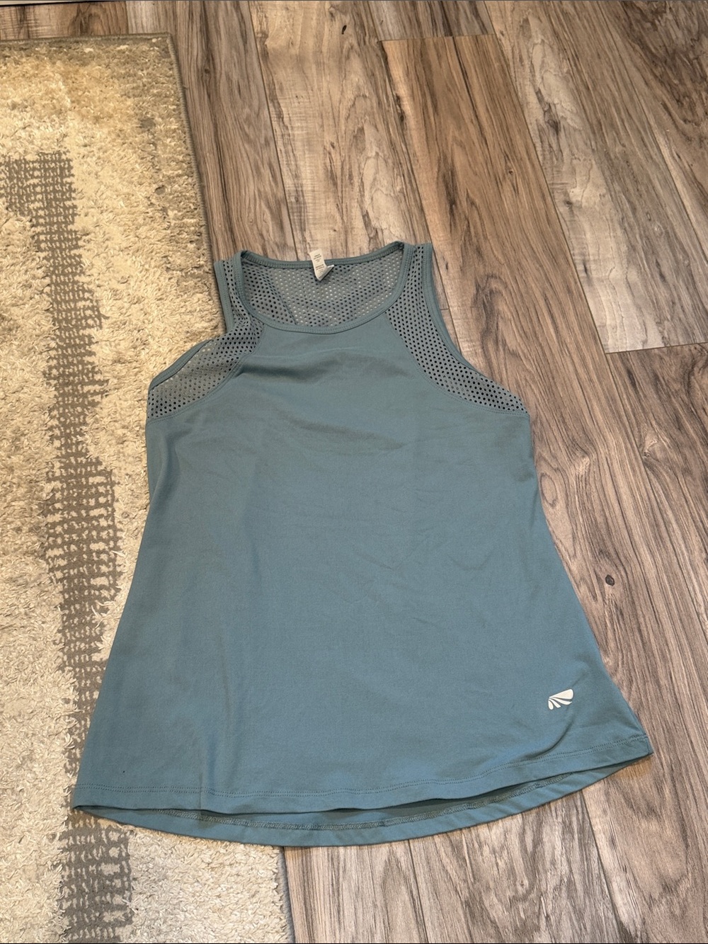 Marika Mesh-Accent Athletic Tank Top - Teal Blue
